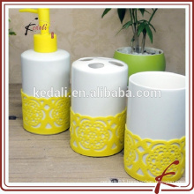 Modern decorative ceramic bathroom accessories set with silicon 2015